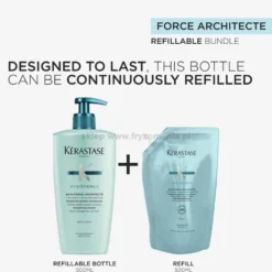 Kérastase Resistance Bain Force Architecte Szampon do włosów bardzo zniszczonych, refill 500ml