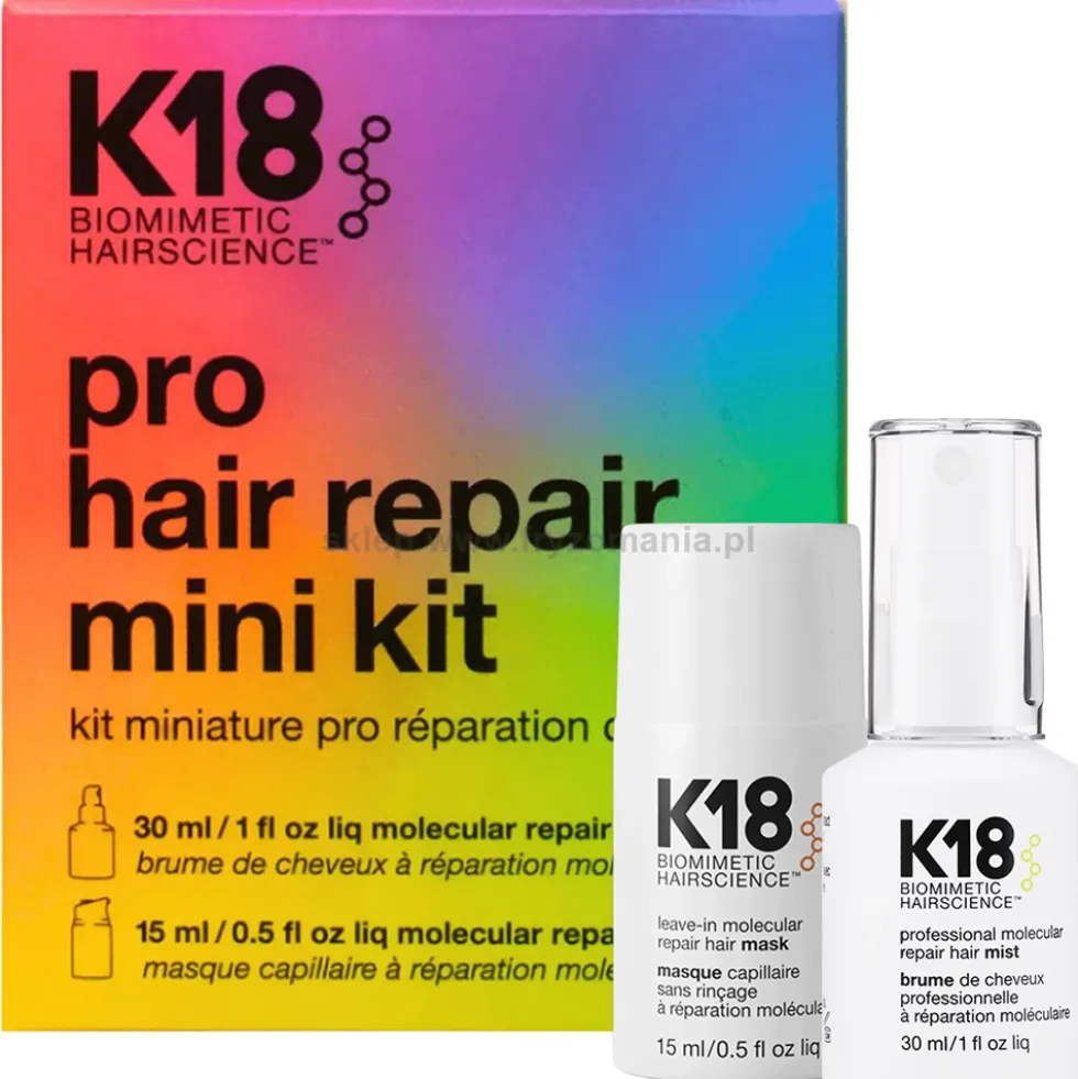 K18 Repair Mini Kit - zestaw naprawczy do włosów maska 15ml i spray 30ml
