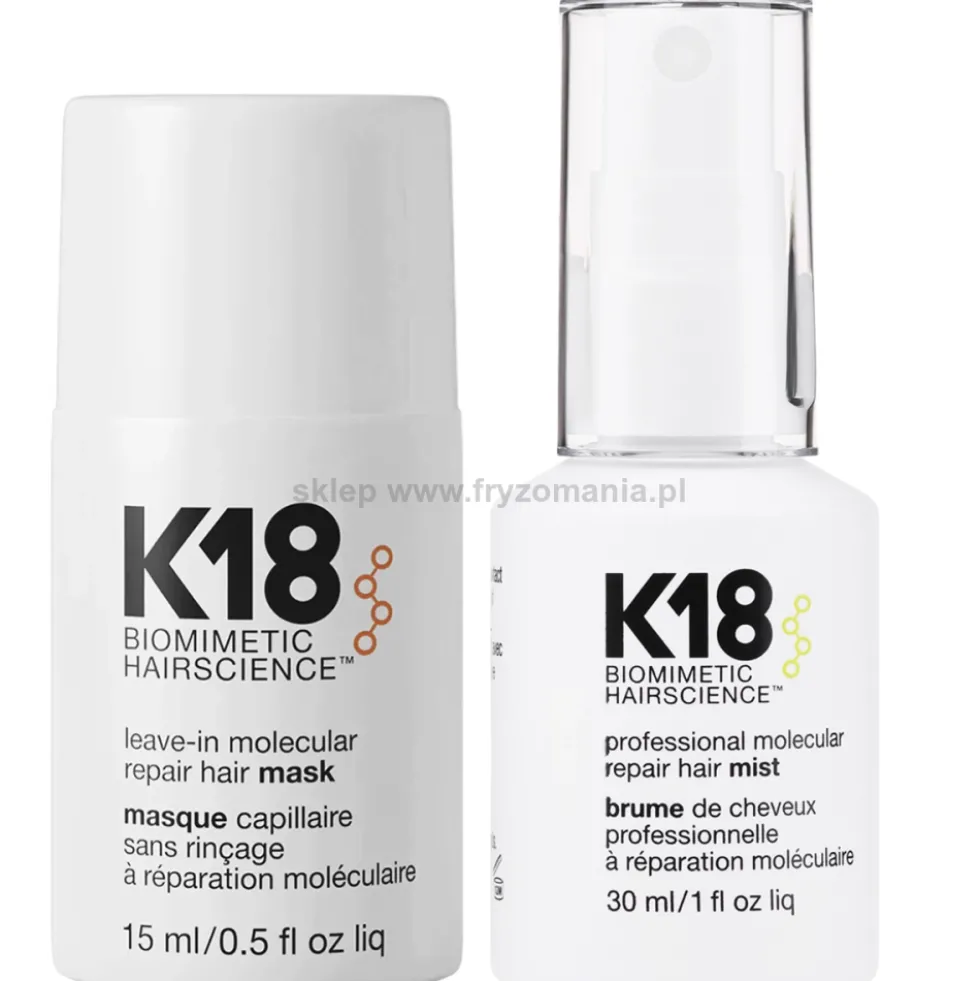 K18 Repair Mini Kit - zestaw naprawczy do włosów maska 15ml i spray 30ml