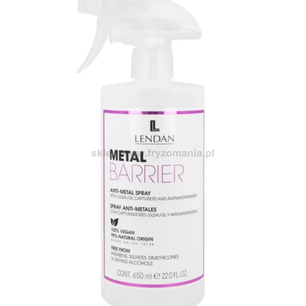 Lendan Metal Barrier Spray ochronny, oczyszczający z metali ciężkich do włosów 650ml