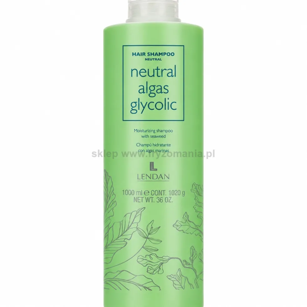 Lendan Neutral Algas Glycolic Szampon nawilżający do włosów po zabiegach chemicznych 1000ml