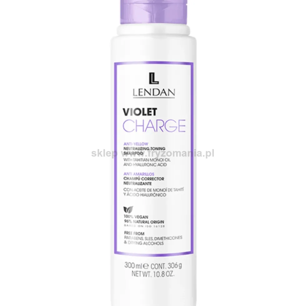 Lendan Violet Charge Anti-yellow Szampon neutralizujący żółte odcienie włosów 300ml