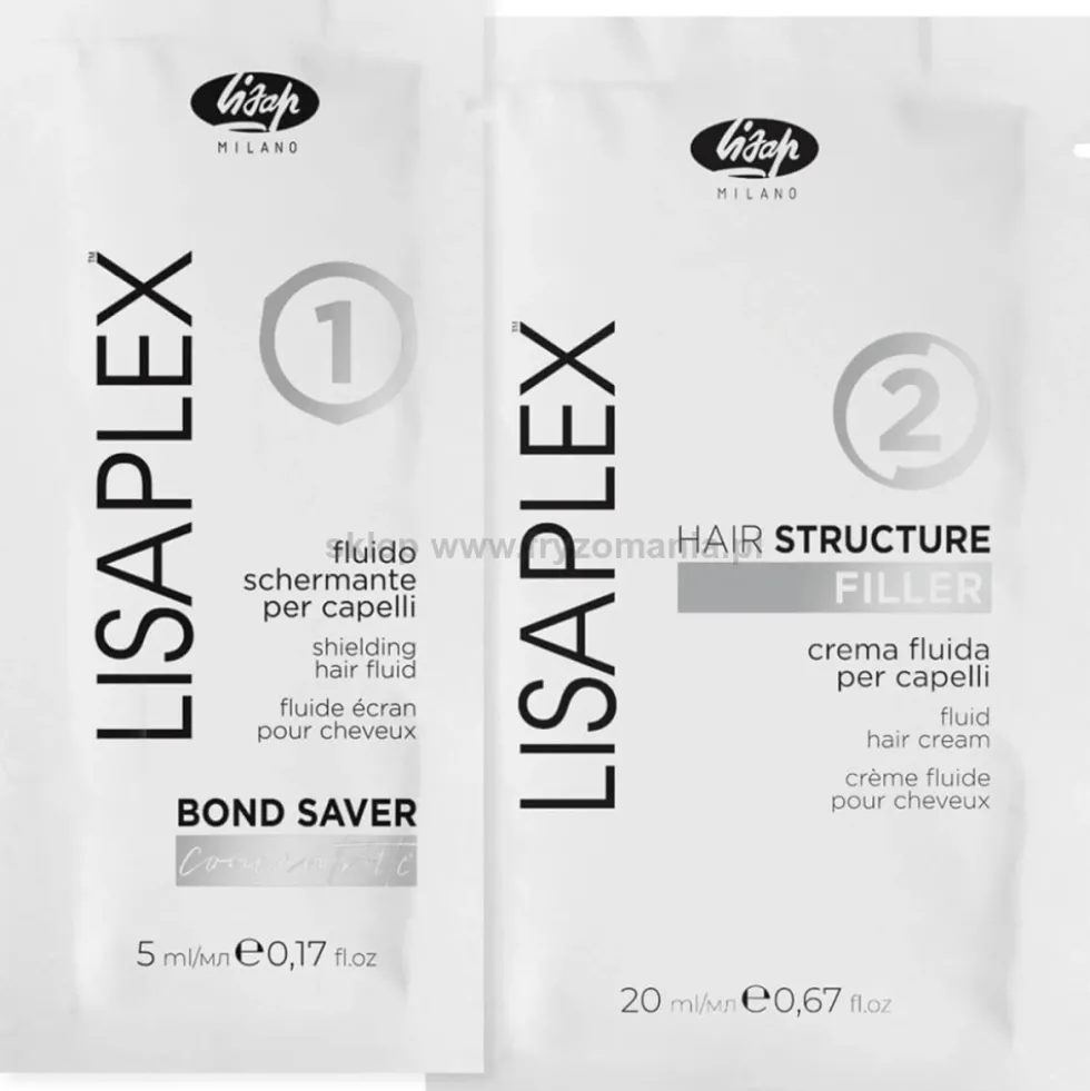 Lisap Lisaplex 1 Bond Saver / 2 Filler jednorazowy wielofunkcyjny zabieg rekonstrukcji i ochrony włosa 5ml + 20ml