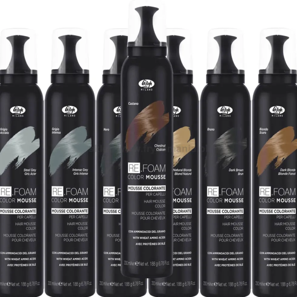 Lisap Re.Foam Color Musse Pianka koloryzująca do włosów, różne kolory 200ml