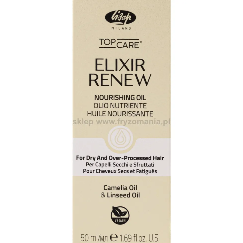 Lisap Top Care Elixir Renew Olejek do włosów zniszczonych i suchych 50ml