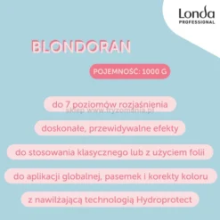 Londa Professional Blondoran, rozjaśniacz w proszku, bezpyłowy do włosów 1000g