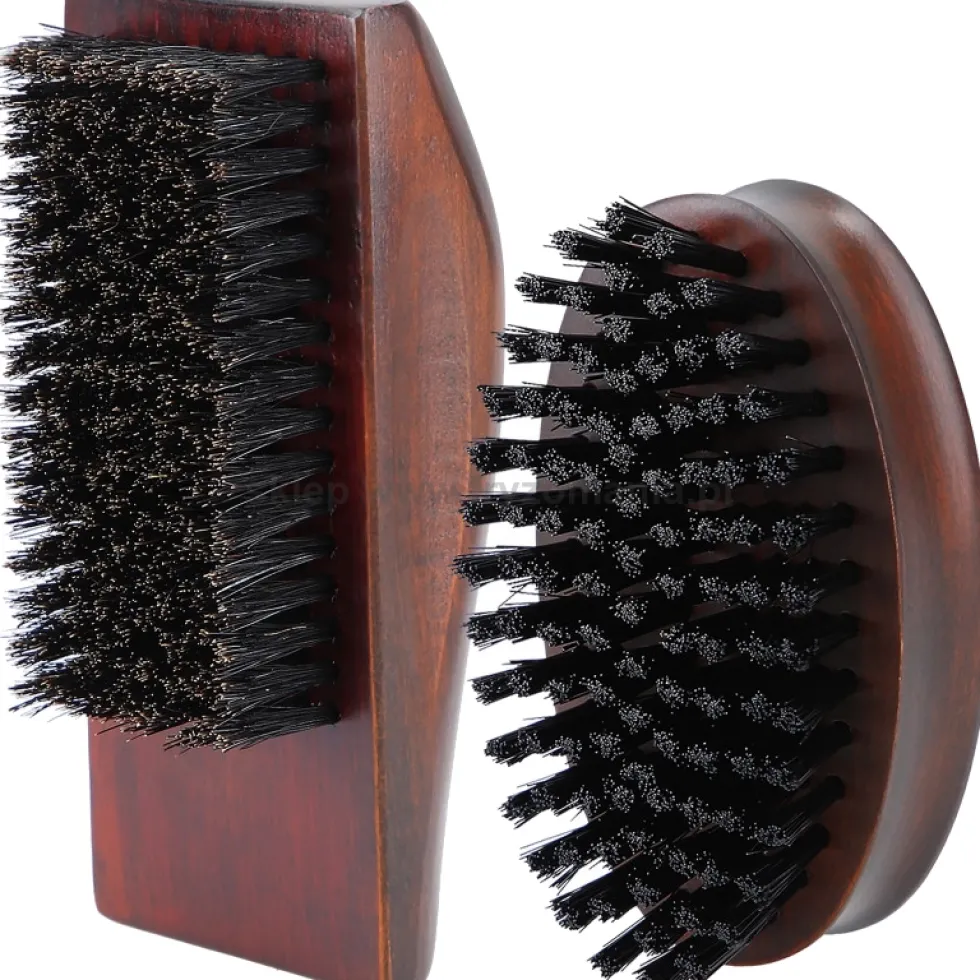 Lussoni Natural Beard Brush Zestaw 2x kartacz do brody z włosiem dzika