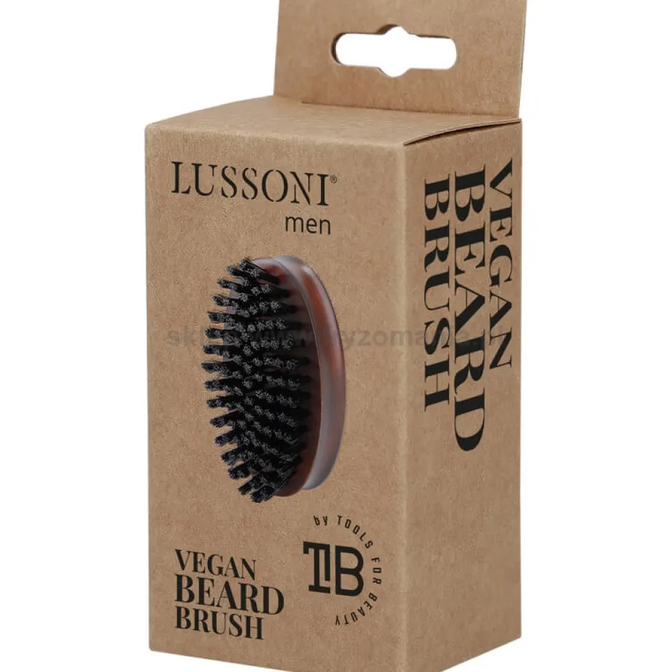 Lussoni Vegan Beard Brush Oval Kartacz do brody z wegańskim włosiem