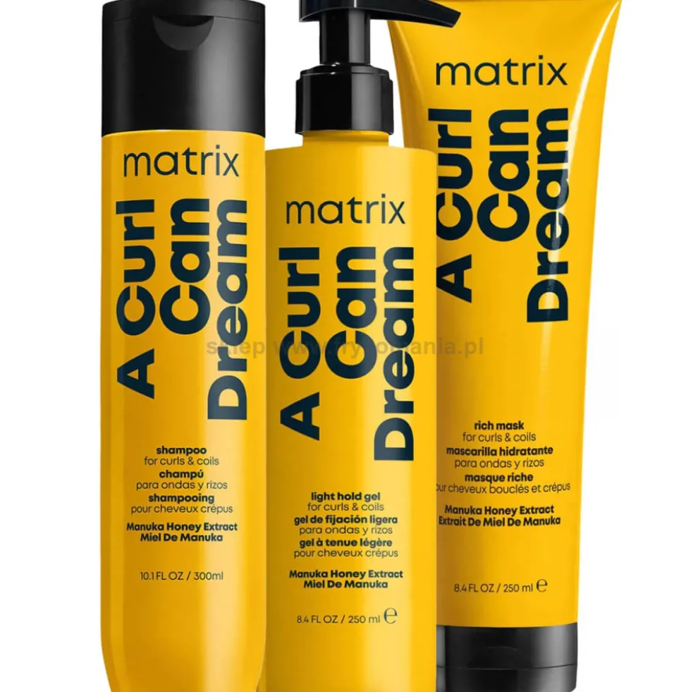 Matrix A Curl Can Dream - zestaw do włosów kręconych szampon 300ml, maska 280ml i żel 200ml