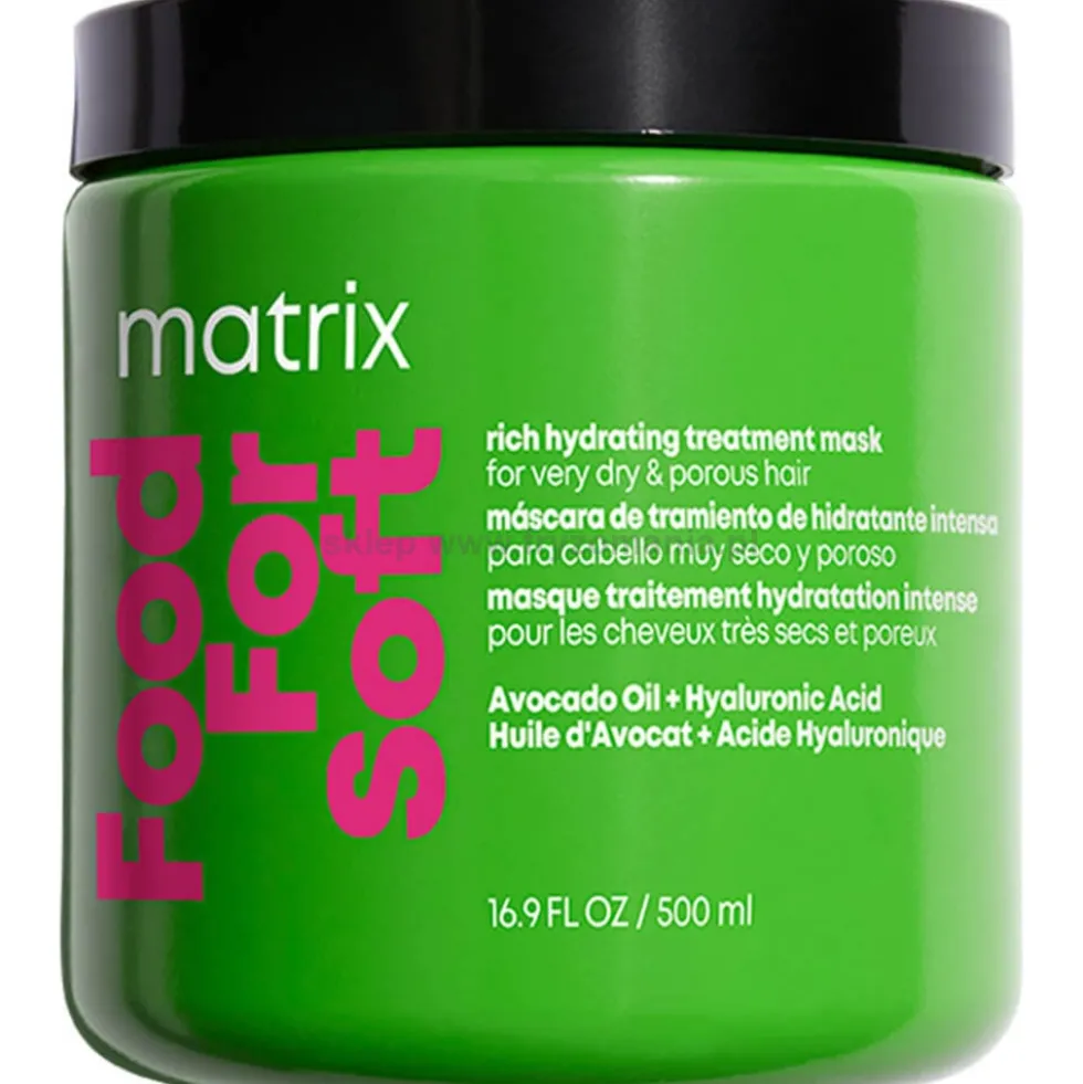 Matrix Food For Soft Maska nawilżająca do włosów suchych i porowatych z kwasem hialuronowym 500ml