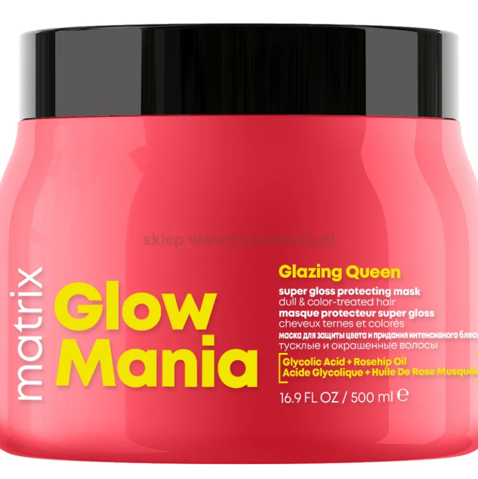 Matrix Glow Mania Maska do włosów farbowanych, podkreślająca blask 500ml
