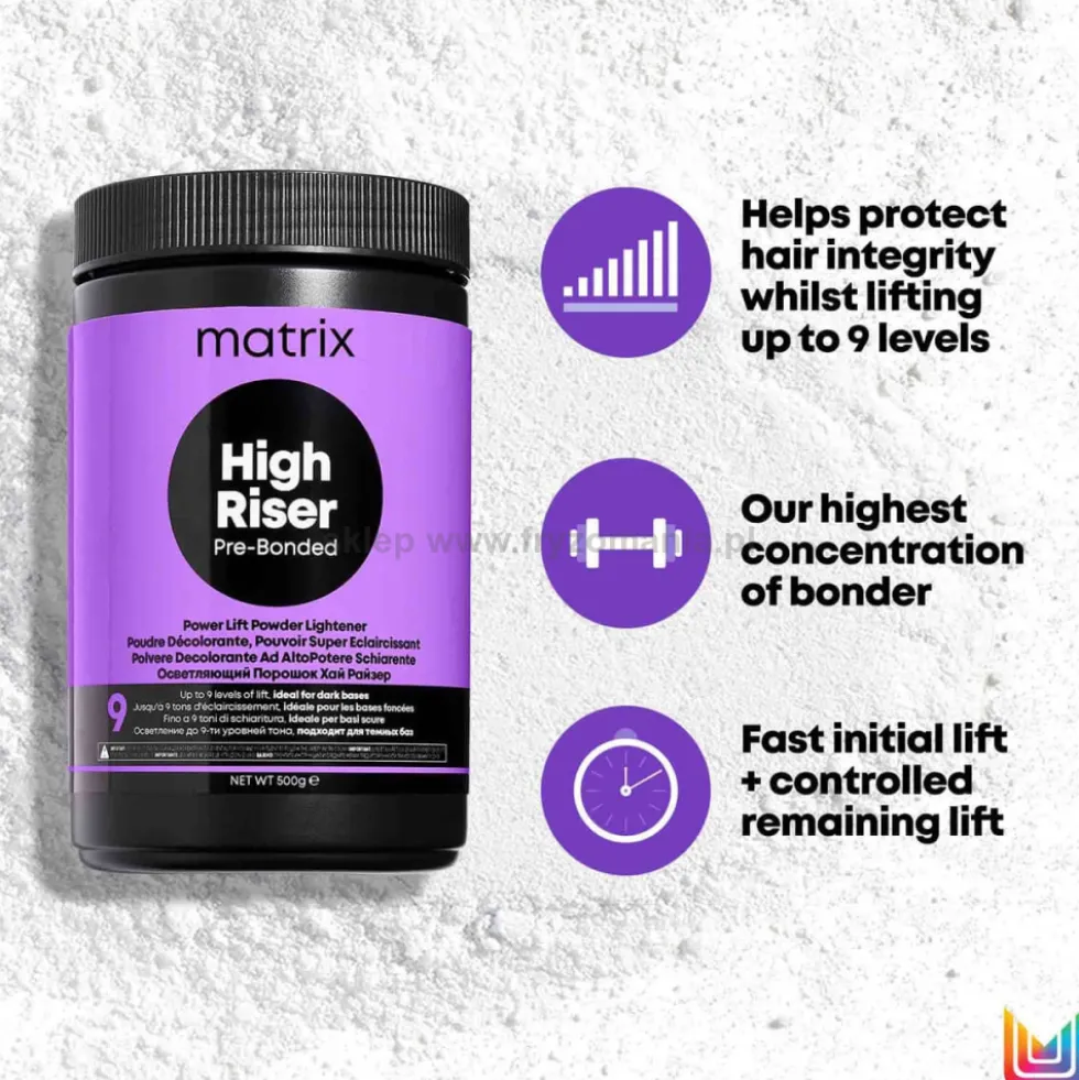 Matrix High Riser 9 Pre-bonded Rozjaśniacz do włosów do 9 tonów 500g