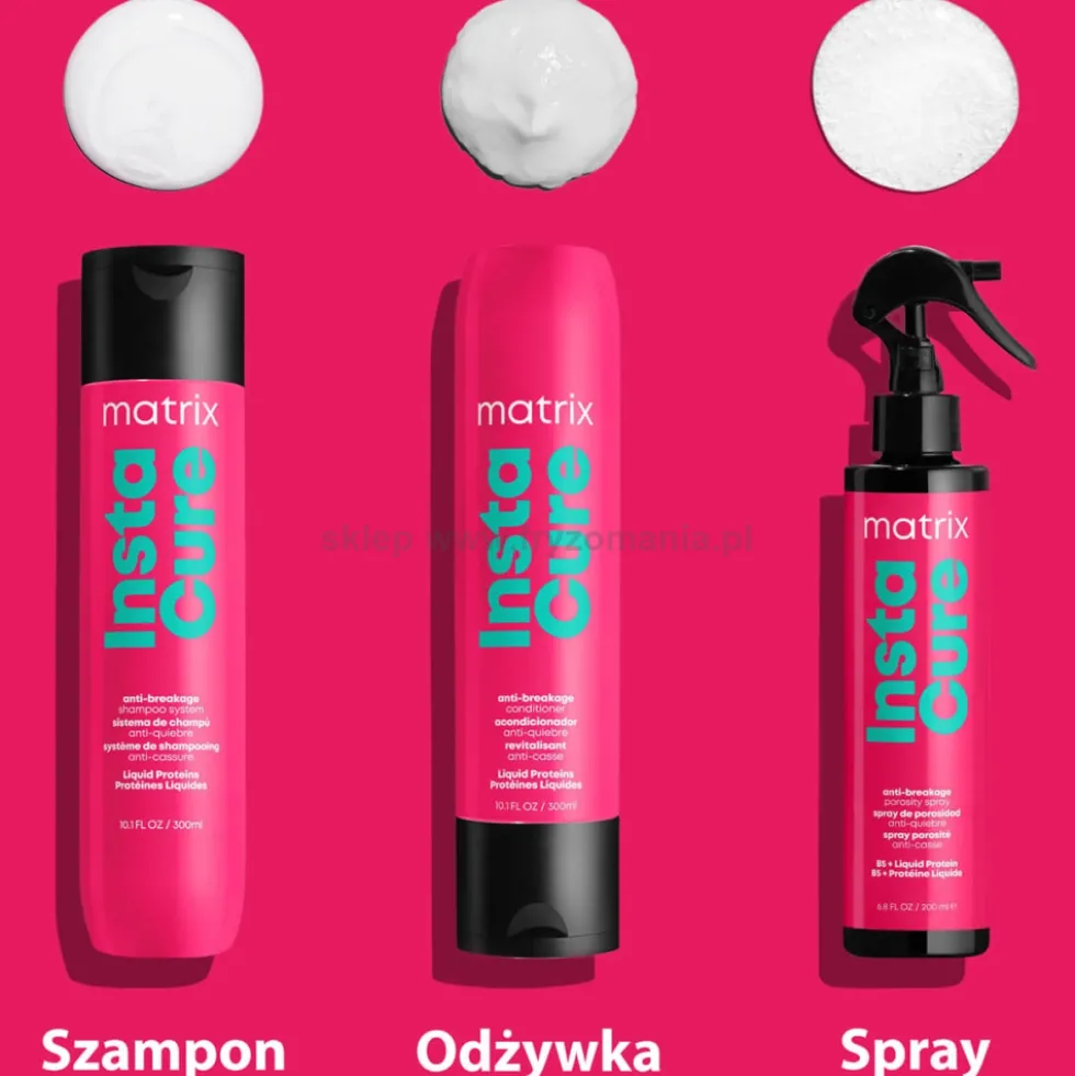 Matrix Instacure - zestaw wzmacniający włosy szampon 300ml, odżywka 300ml i spray 200ml
