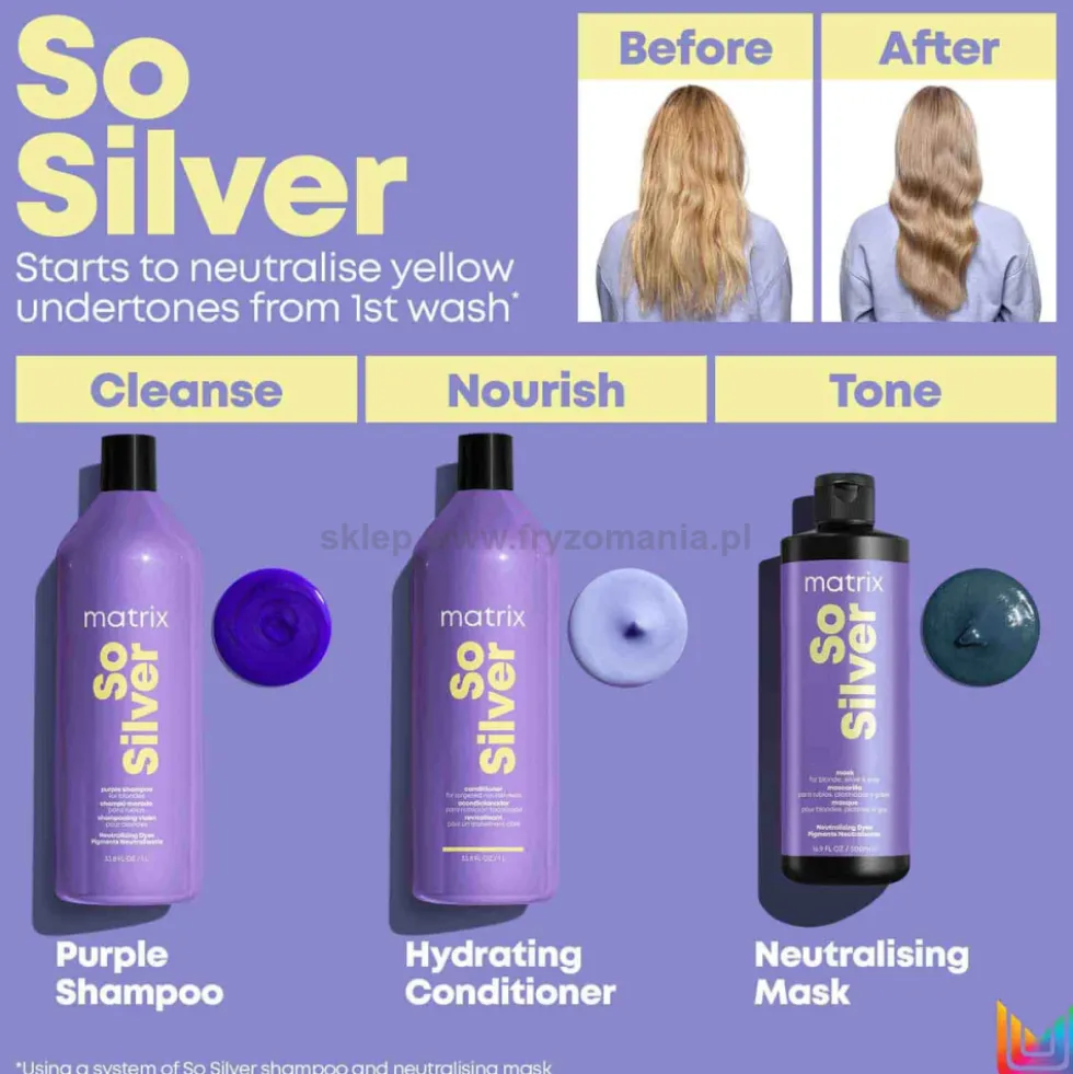 Matrix So Silver Szampon do włosów blond i siwych 1000ml