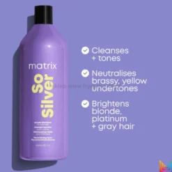 Matrix So Silver - zestaw do włosów blond i siwych, szampon 1000ml i odżywka 1000ml