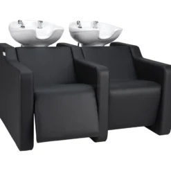 Mila Alba Sofa Myjnia fryzjerska dwustanowiskowa z podnóżkiem elektrycznym