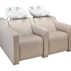 Mila Alba Sofa Myjnia fryzjerska dwustanowiskowa z podnóżkiem elektrycznym i masażem wibracyjnym