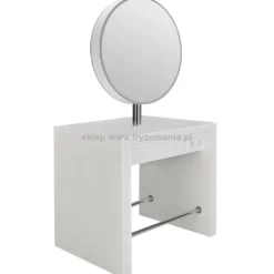 Mila Show R II Central konsoleta fryzjerska dwustanowiskowa z okrągłymi lustrami, płyta laminowana