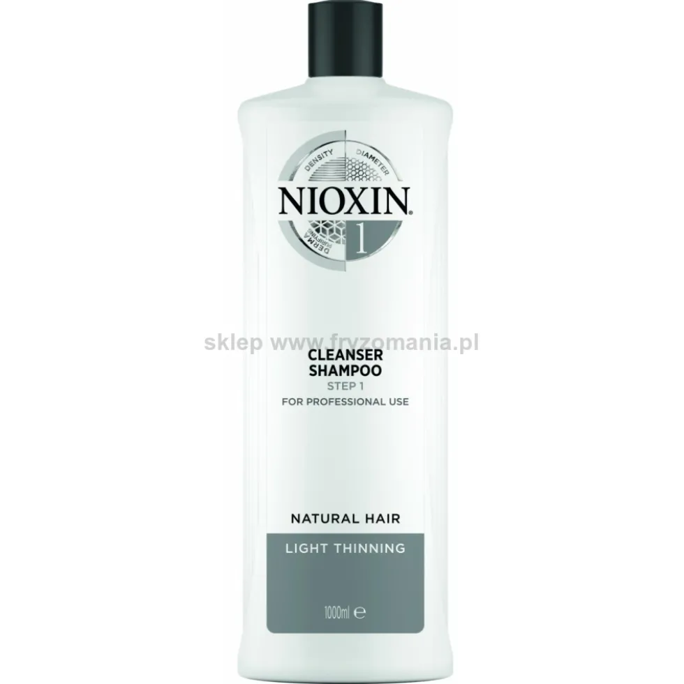 Nioxin System 1 szampon do włosów naturalnych przerzedzonych 1000ml