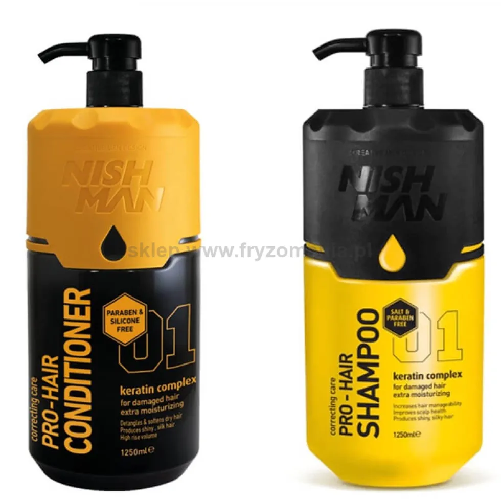 Nishman Pro-Hair No.01 Zestaw szampon + odżywka 2x1250ml