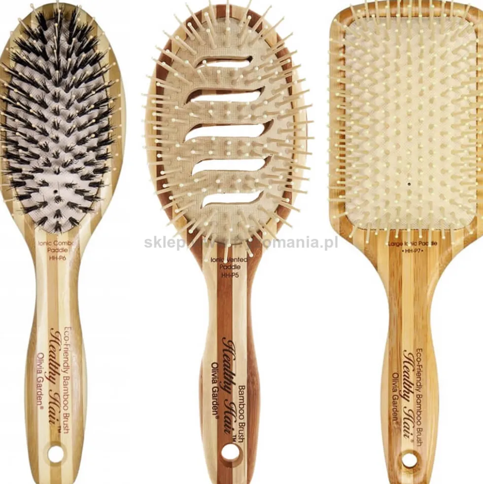 Olivia Garden Healty Hair Ionic P5, P6, P7- zestaw szczotek do włosów z bambusa