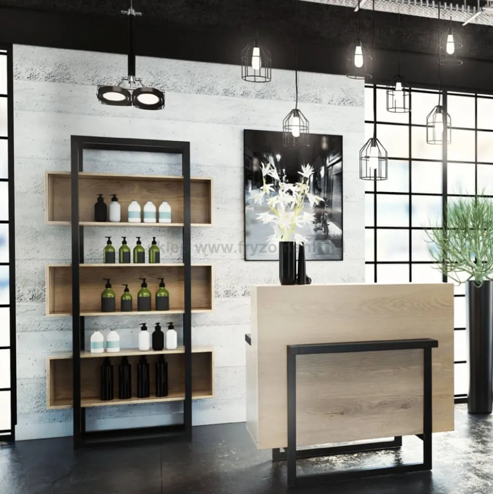 Panda Crudo recepcja do salonu fryzjerskiego w stylu loftowym, płyta laminowana