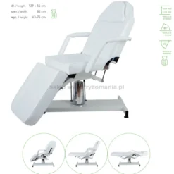 Panda Fiord Lux Fotel kosmetyczny biały na pompie hydraulicznej dostępny w 48H