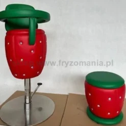 Panda Fruit Truskawka zestaw - fotelik i puf fryzjerski dla dziecka (powystawowy)