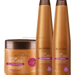 Placenta Life Repair Argan - zestaw do włosów zniszczonych szampon, odżywka i maska 3x350ml
