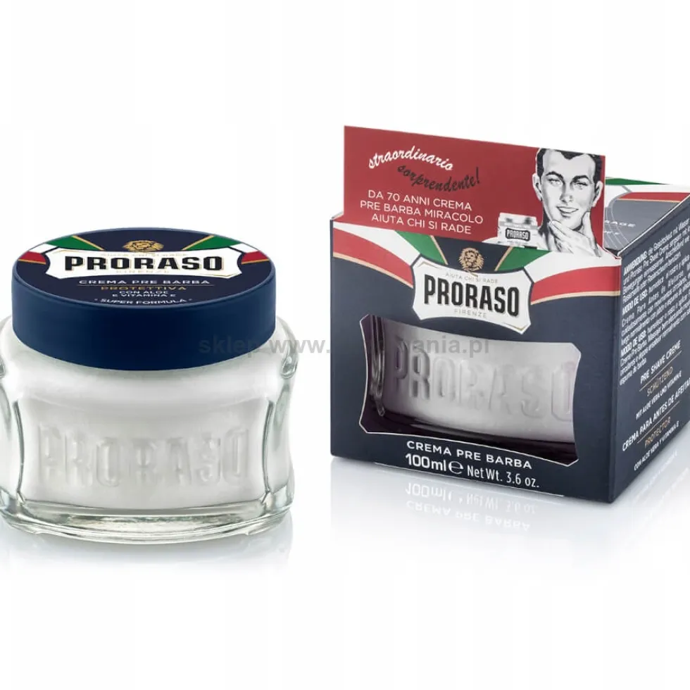 Proraso Blue Pre-Shave Krem przed goleniem do suchej skóry, ochronny i nawilżający 100ml