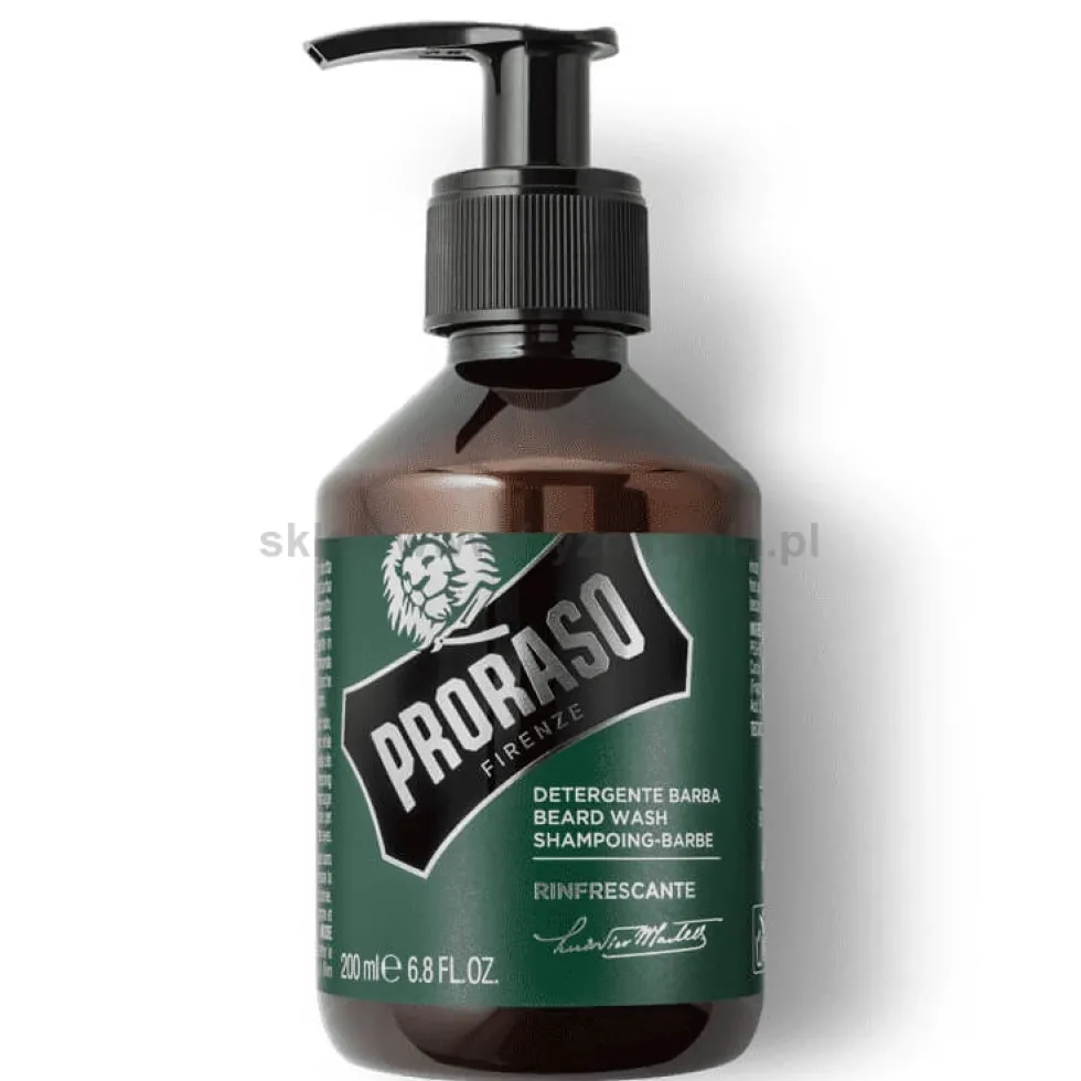 Proraso Refreshing, zestaw do pielęgnacji brody, szampon 200ml, balsam, 100ml, olejek 30ml