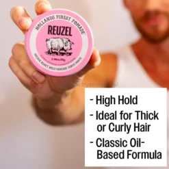 Reuzel Pink Grease Heavy Hold Pomada do włosów, bardzo mocna 95g