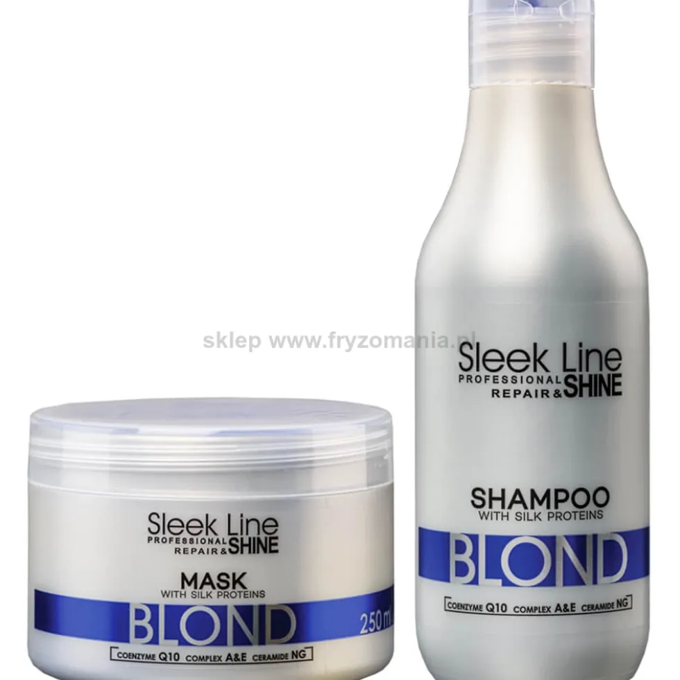 Stapiz Sleek Line Blond - zestaw neutralizujący żółte odcienie włosów, szampon 300ml i maska 250ml