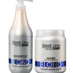 Stapiz Sleek Line Blond - zestaw neutralizujący żółte odcienie włosów, szampon 1000ml i maska 1000ml