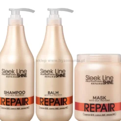 Stapiz Sleek Line Repair - zestaw regenerujący włosy szampon 1000ml, balsam 1000ml i maska 1000ml