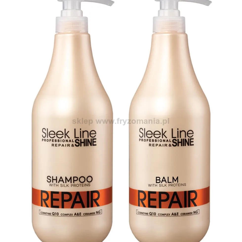 Stapiz Sleek Line Repair, zestaw regenerujący do włosów, szampon 1000ml i balsam 1000ml