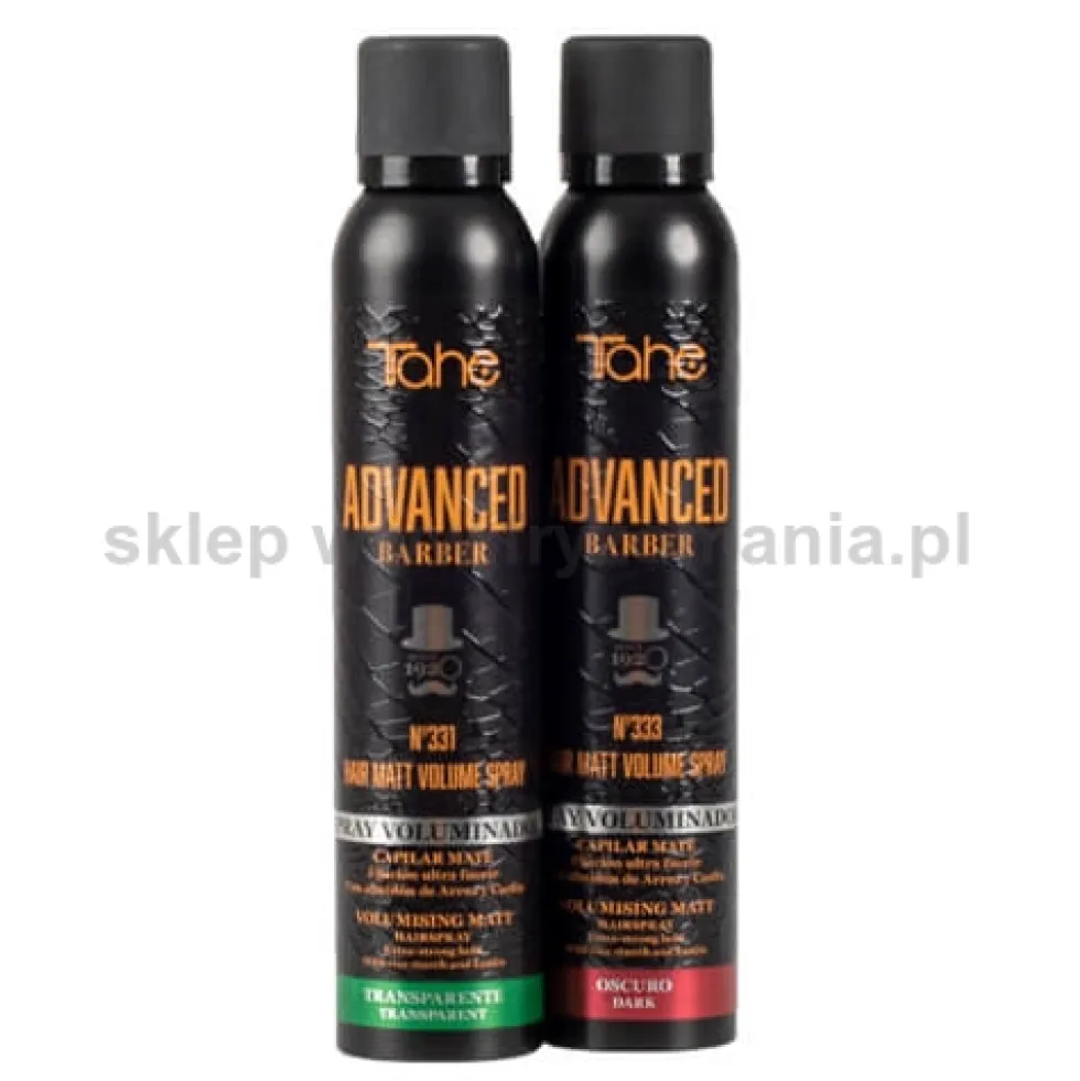 Tahe ADVANCED BARBER No.331 Hair Matt Volume Puder w sprayu nadający objętość do włosów dla mężczyzn (transparent) 200ml