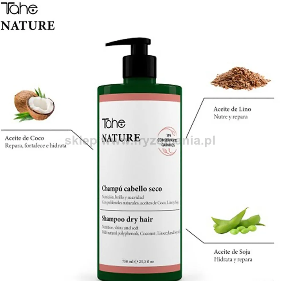 Tahe Nature Dry Szampon do włosów suchych bez siarczanów 750ml