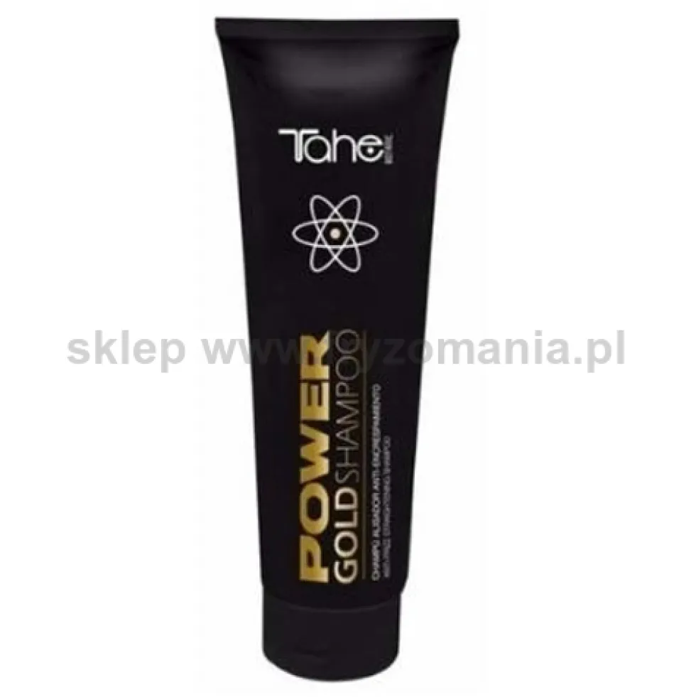 Tahe POWER GOLD SHAMPOO Szampon aktywny z płynnym złotem do organicznego prostowania włosów, nanoplastia 250ml