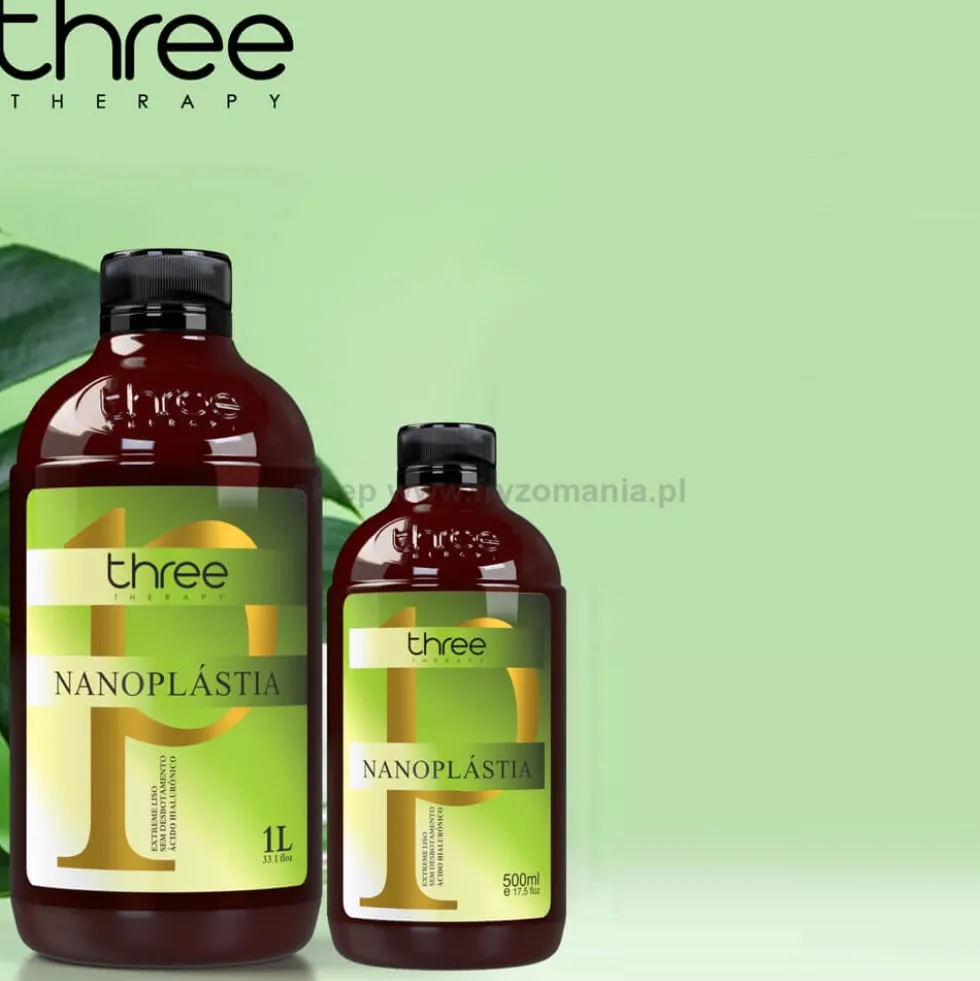 Three Therapy Nanoplastia Kuracja prostowania włosów bez formaldehydu 1000ml
