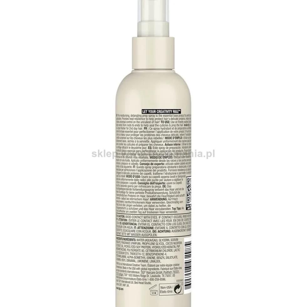 Tigi Bed Head Artistic Edit Base Player Spray nawilżający i wyrównujący porowatość do włosów z proteinami 250ml
