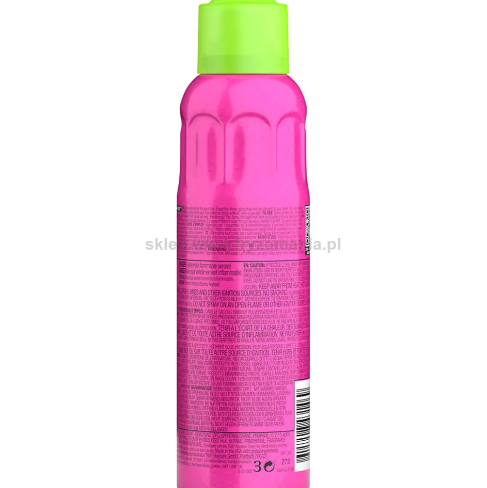 Tigi Bed Head Headrush Shine Spray nabłyszczający do włosów o ekstremalnym połysku 200ml