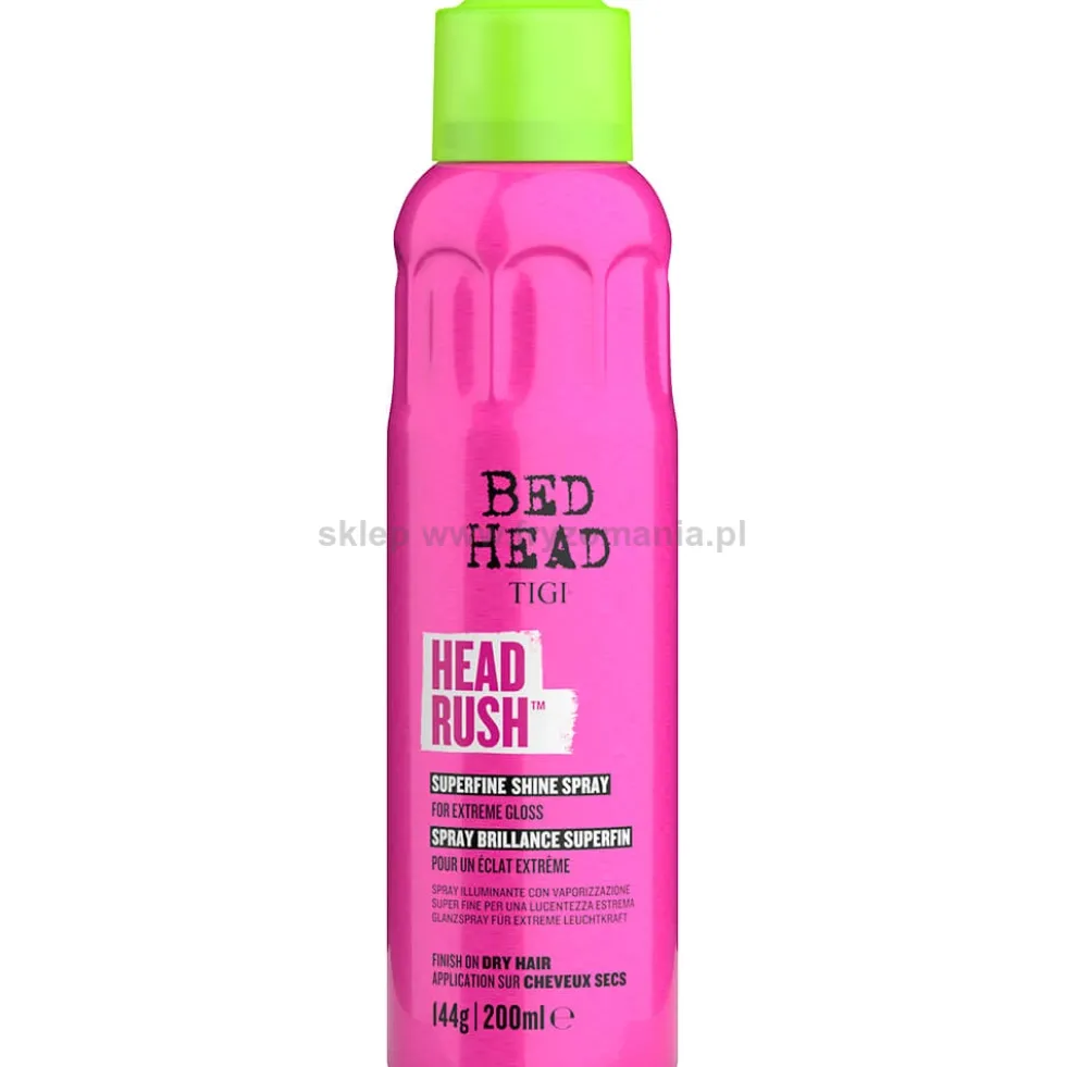 Tigi Bed Head Headrush Shine Spray nabłyszczający do włosów o ekstremalnym połysku 200ml