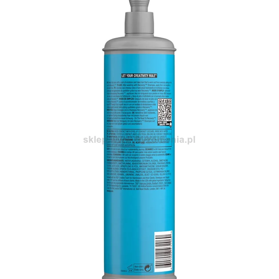 Tigi Bed Head Recovery Moisture Rush Odżywka nawilżająca do włosów suchych i zniszczonych 600ml