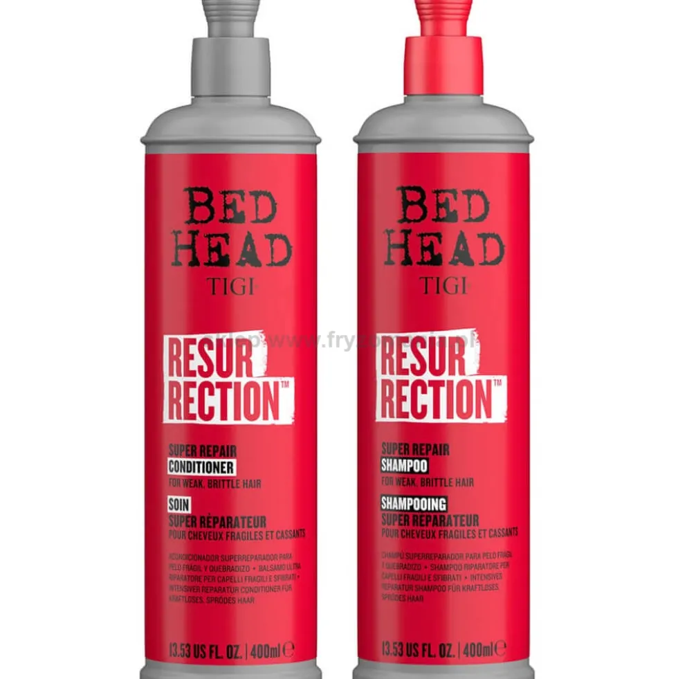 Tigi Bed Head Resurrection Repair - zestaw regenerujący do włosów zniszczonych szampon 400ml i odżywka 400ml