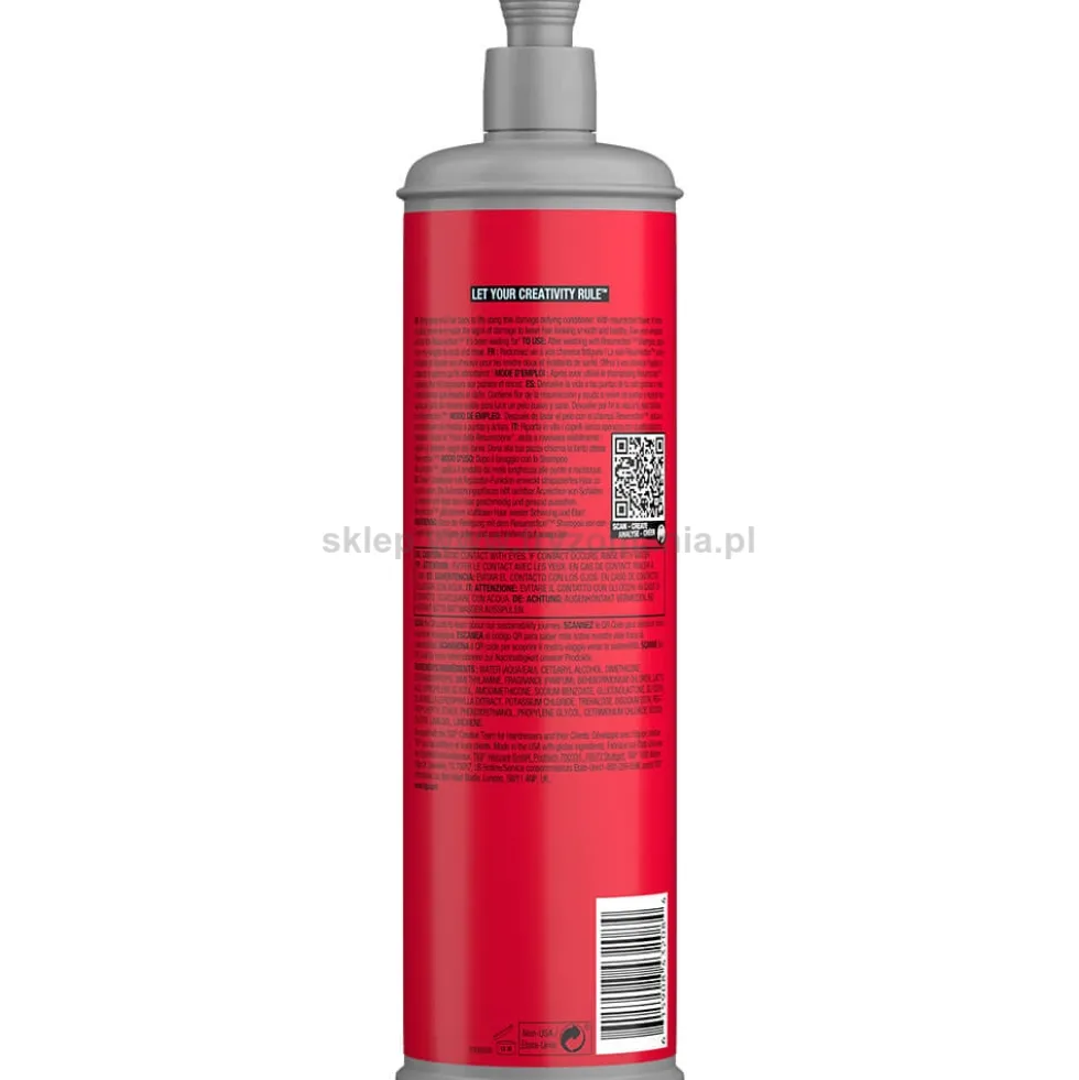 Tigi Bed Head Resurrection Repair Odżywka regenerująca do włosów zniszczonych i łamliwych 600ml