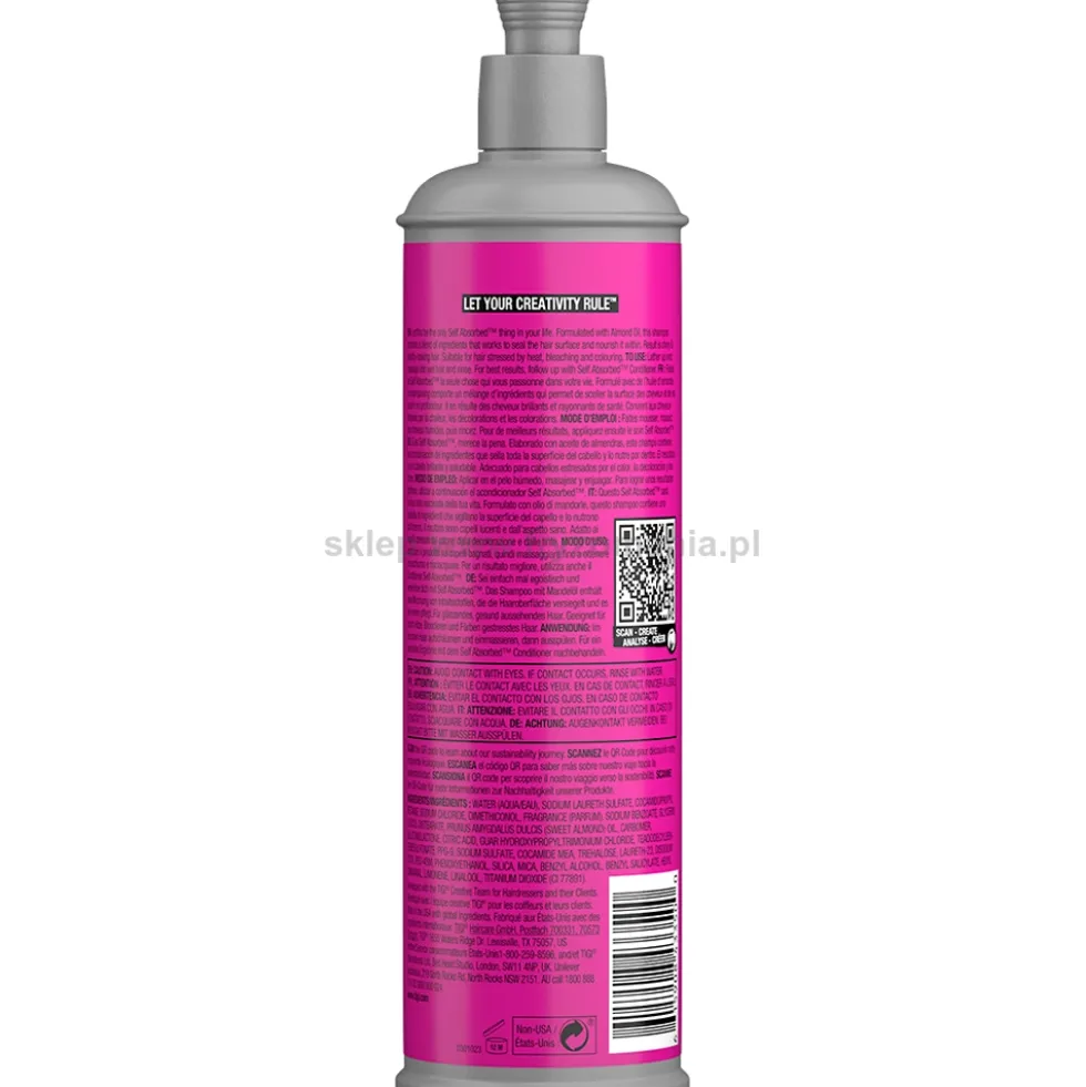Tigi Bed Head Self Absorbed Szampon do włosów suchych i zniszczonych 400ml