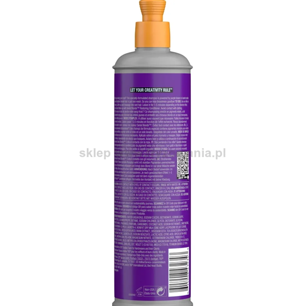 Tigi Bed Head Serial Blonde Purple Toning szampon ochładzający kolor włosów blond 400ml