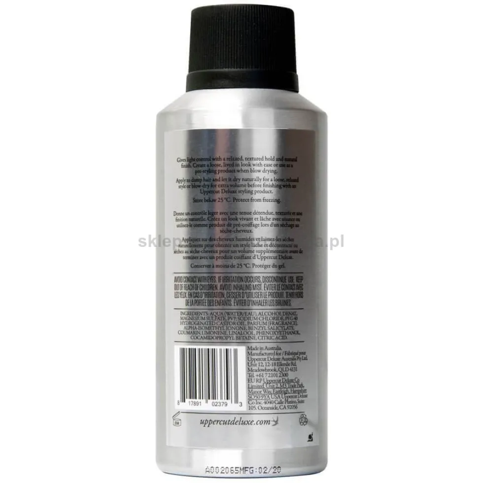 Uppercut Deluxe Salt Spray o lekkim i naturalnym wykończeniu do włosów dla mężczyzn 150ml