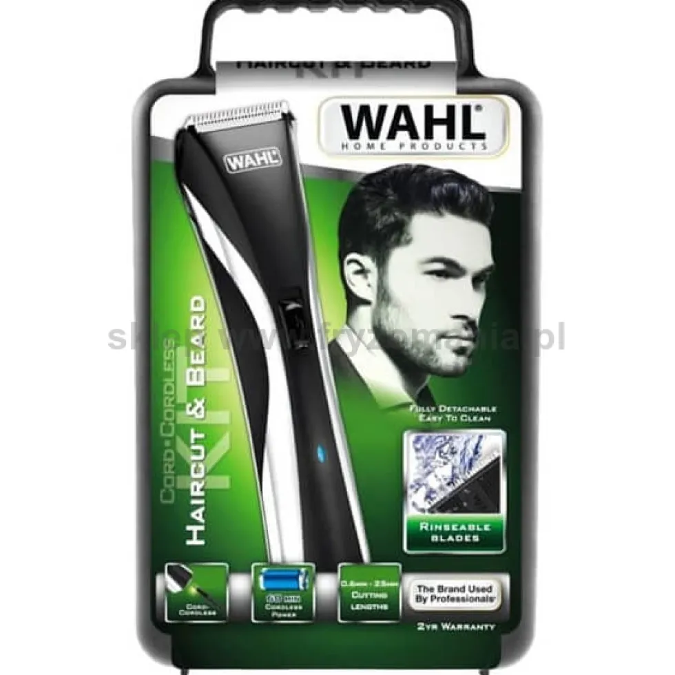 Wahl Home Haircut & Beard, trymer hybrydowy do strzyżenia, przewodowy/bezprzewodowy z wyświetlaczem LCD